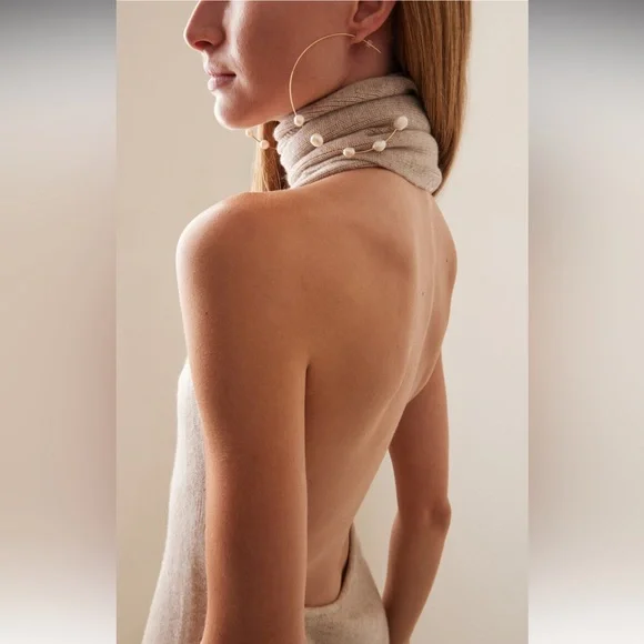 🌺🎉HP🎉🌺 NWT Cult Gaia Nubia XL Baroque Pearl Earrings - Picture 12 of 16